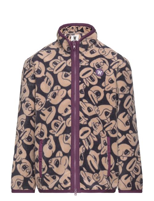 Se Wood Wood Don Zoo Zip Fleece Junor Sweatshirt Wood Wood Patterned ved Booztlet