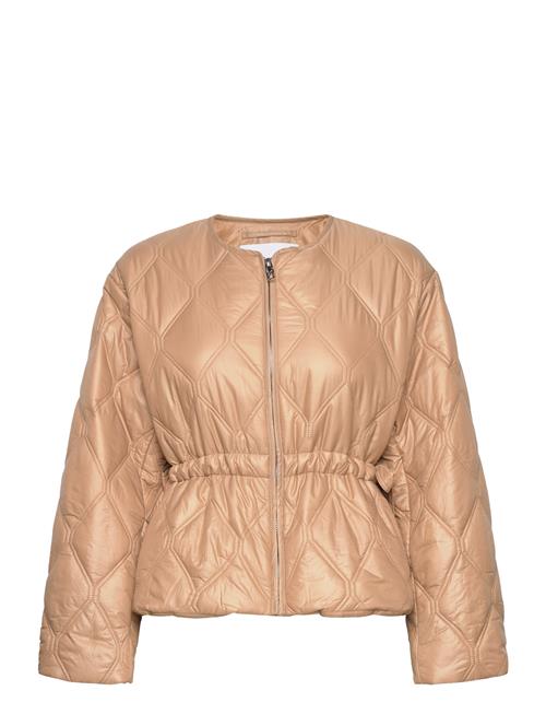 Ganni Shiny Quilt Jacket Ganni Beige