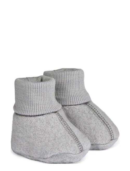 Wheat Wool Fleece Booties Wheat Grey