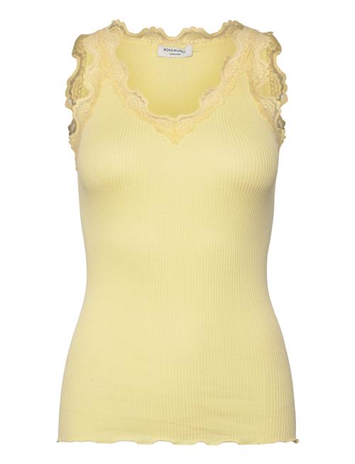 Se Rosemunde Silk Top W/ Lace Rosemunde Yellow ved Booztlet