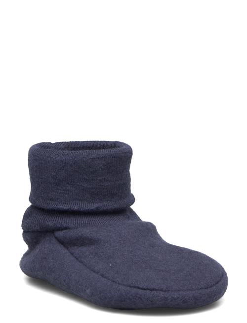 Se Müsli by Green Cotton Woolly Fleece Booties Müsli By Green Cotton Navy ved Booztlet