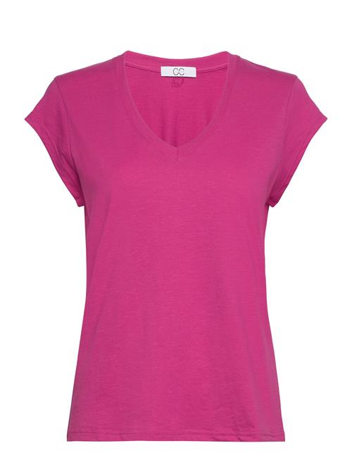 Se Coster Copenhagen Cc Heart Basic V-Neck T-Shirt Coster Copenhagen Pink ved Booztlet