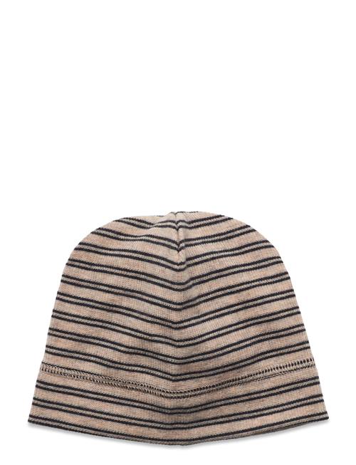 Huttelihut Beanie Striped Wool Rib Huttelihut Beige