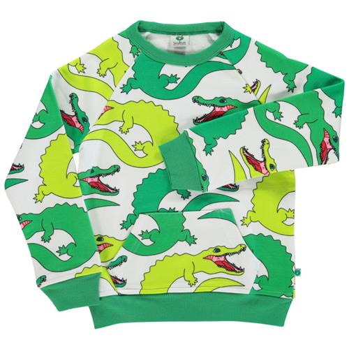 Se Småfolk Mønstret Sweatshirt Med Krokodiller Cremefarvet |  | 3-4 years ved Babyshop