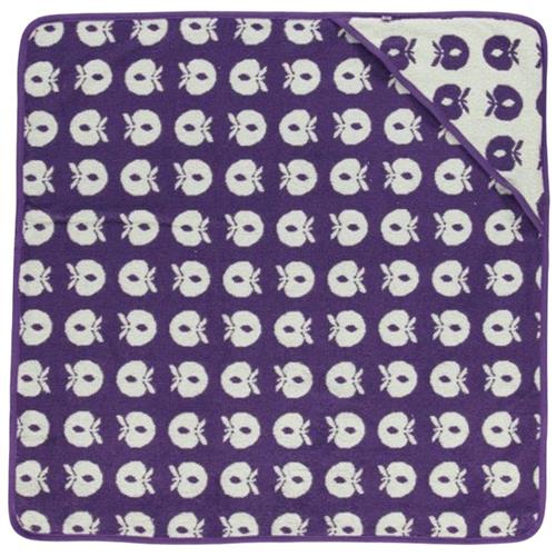 Småfolk Mønstret Håndklæde Til Baby Med Æbler Purple Heart One Size      Unisex