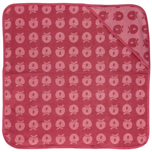 Småfolk Mønstret Håndklæde Til Baby Med Æbler Sea Pink One Size      Unisex