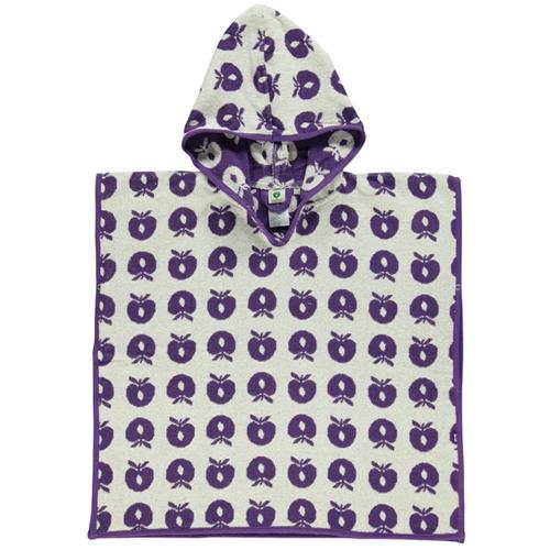 Småfolk Mønstret Bath Poncho Med Æbler Purple Heart | Lilla | 5-8 years