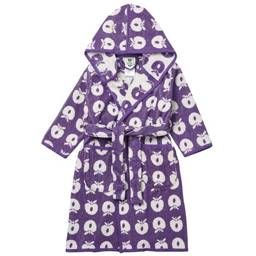 Småfolk Mønstret Badekåbe Med Æbler Purple Heart 4-5 Y  Lilla  4-5 år  Unisex