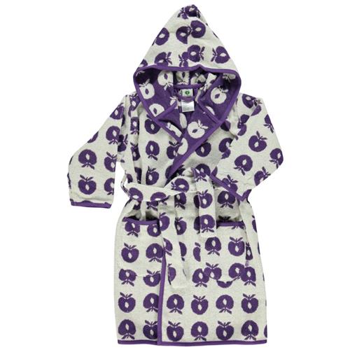 Se Småfolk Mønstret Badekåbe Med Æbler Purple Heart | Lilla | 4-5 years ved Babyshop