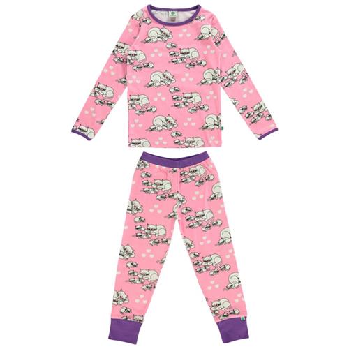 Småfolk Mønstret Pyjamas Med Kater Sea Pink | Lyserød | 2-3 years