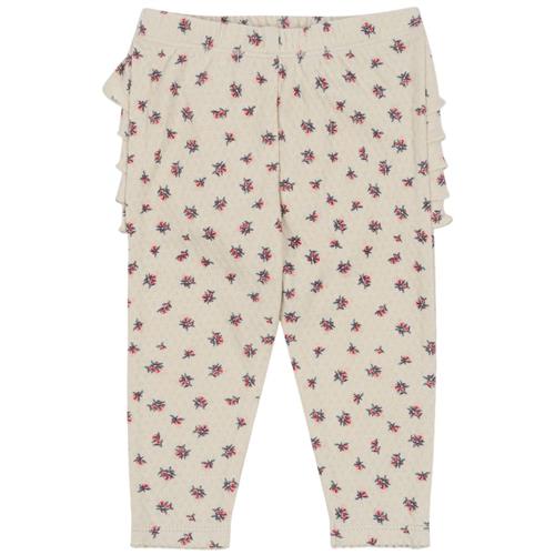 Konges Sløjd GOTS Sui Blomstrede Leggings Peonia Rose | Beige | 9 months