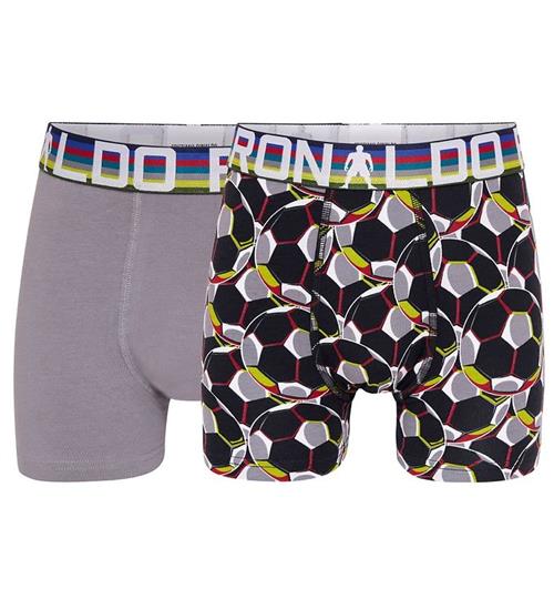 JBS Ronaldo Boxershorts - 2-pak - GrÃ¥/Sort m. MÃ¸nster