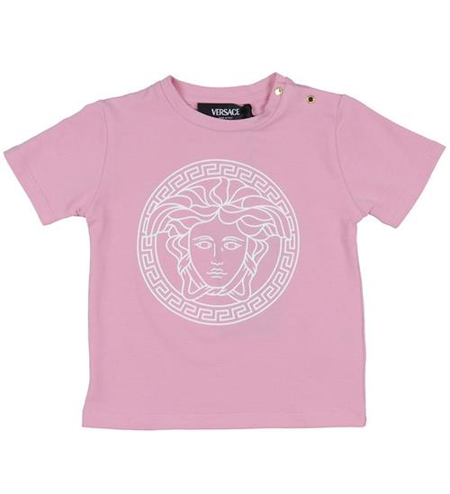 Se Versace T-shirt - Tutu Pink/Hvid m. Logo ved KidsWorld