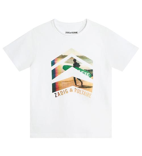 Se Zadig & Voltaire T-shirt - Toby - Hvid m. Surfer ved KidsWorld