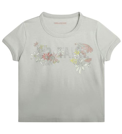 Zadig & Voltaire Zadig & Voltaire T-shirt - Alister - LysegrÃ¥ m. Blomster/Similis