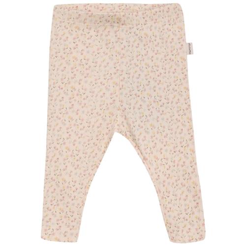 Se Minymo Blomstrede Ribbede Baby-leggings Pink Champagne | Lyserød | 62 cm ved Babyshop