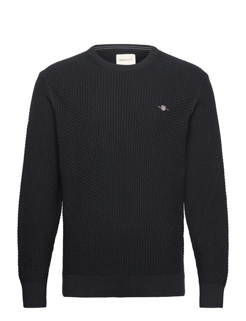 Se GANT Cotton Texture C-Neck GANT Black ved Booztlet