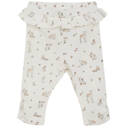 Se Fixoni GOTS Mønstrete Leggings Silver Peony | Lyserød | 56 cm ved Babyshop