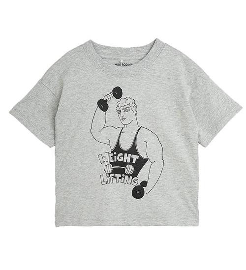 Mini Rodini Mini Rodini T-shirt - Weight Lifting - GrÃ¥