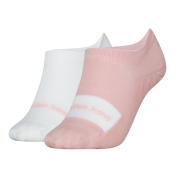 Calvin Klein Legwear Calvin Klein Strømper 2P Women Footie High Cut Socks Hvid/Rosa One Size Dame