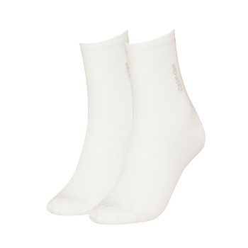 Calvin Klein Legwear Calvin Klein Strømper 2P Women Rib Sock Hvid One Size Dame