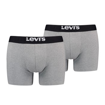 Levis 2P Men Solid Basic Boxer Brief Grå bomuld Small Herre