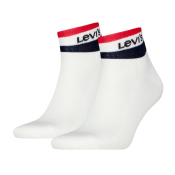 Levis Strømper 2P Mid Cut Stripe Socks Hvid Str 39/42