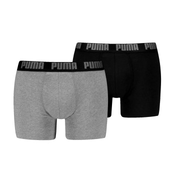 Puma 2P Men Everyday Basic Boxer Sort/Grå bomuld Large Herre