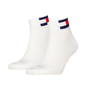 Tommy Hilfiger Legwear Tommy Men Uni Flag Quarter Sock Strømper 2P Hvid Str 43/46