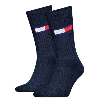 Tommy Hilfiger Legwear Tommy Men Uni TJ Flag Socks Strømper 2P Marineblå Str 43/46