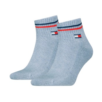 Tommy Hilfiger Legwear Tommy Men Uni TJ Iconic Quarter Socks Strømper 2P Lyseblå Str 43/46