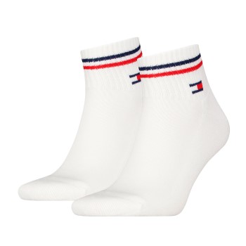 Tommy Hilfiger Legwear Tommy Men Uni TJ Iconic Quarter Socks Strømper 2P Hvid Str 43/46