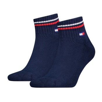 Tommy Hilfiger Legwear Tommy Men Uni TJ Iconic Quarter Socks Strømper 2P Marineblå Str 43/46