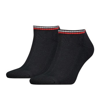 Tommy Hilfiger Legwear Tommy Men Uni TJ Iconic Sneaker Sock Strømper 2P Sort bomuld Str 43/46