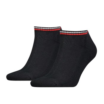 Tommy Hilfiger Legwear Tommy Men Uni TJ Iconic Sneaker Sock Strømper 2P Sort bomuld Str 43/46 Herre