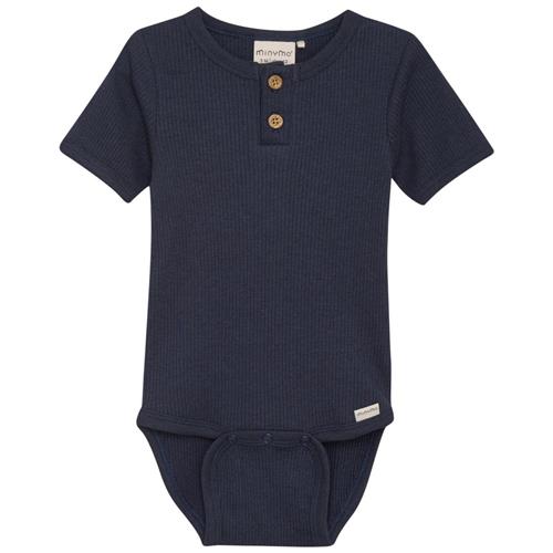 Minymo Ribbet Babybody Blue Nights | Blå | 56 cm