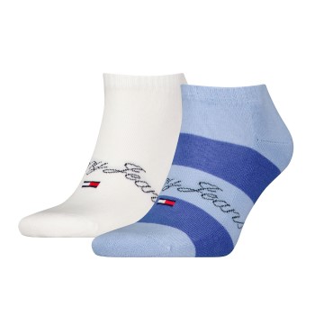 Tommy Hilfiger Legwear Tommy Hilfiger Strømper 2P Rugby Sneaker Socks Hvid/Blå Str 43/46