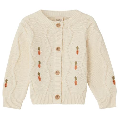 Buddy & Hope Alex Cardigan Med Guleroder Beige | Beige | 74/80 cm