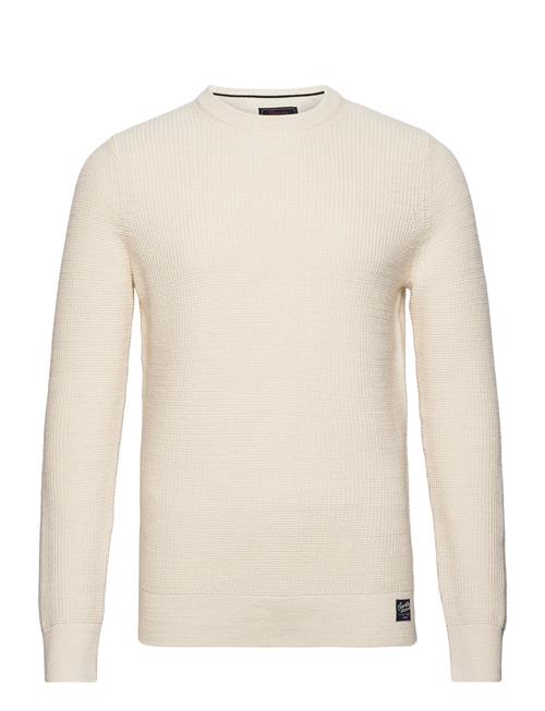 Se Superdry Textured Crew Knit Jumper Superdry Cream ved Booztlet