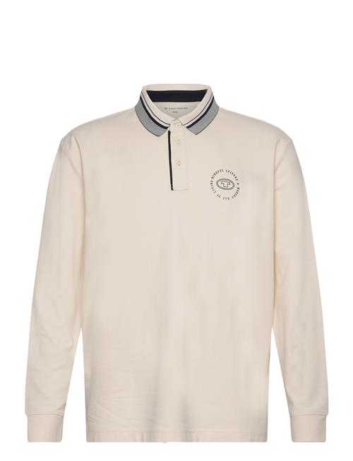 Se Tom Tailor Basic Longsleeve Polo Tom Tailor Cream ved Booztlet