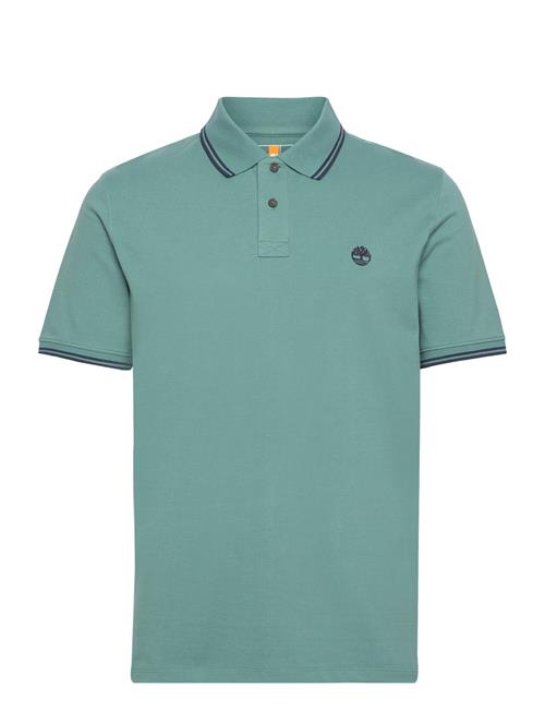 Se Timberland Millers River Tipped Pique Short Sleeve Polo Sea Pine Timberland Blue ved Booztlet