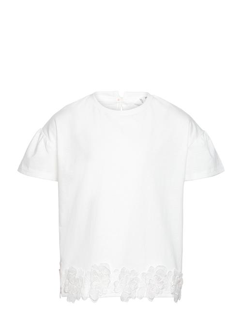 Mango Embroidered Flowers T-Shirt Mango White