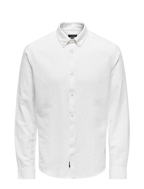 ONLY & SONS Onsarlo Ls Hrb Linen Shirt ONLY & SONS White