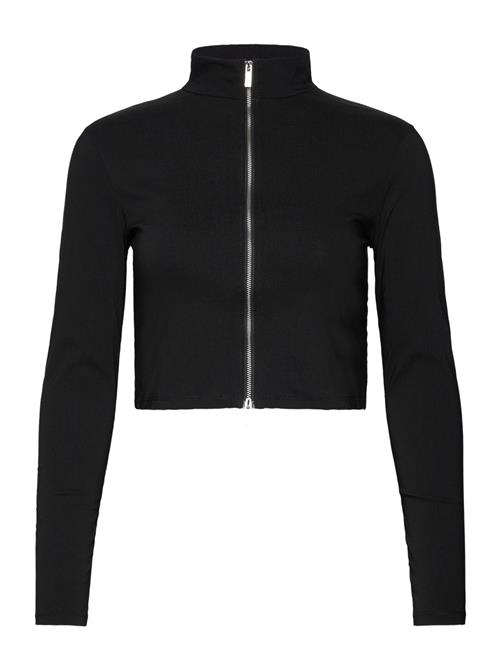 Se Mango Cropped Jacket With Zip Mango Black ved Booztlet