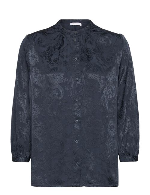 Tamaris Apparel Basra Jacquard Standup Collar Blouse Tamaris Apparel Blue