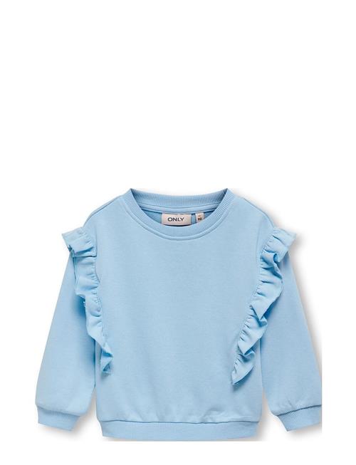 Se Kids Only Kmgnew Ofelia L/S Frill O-Neck Ub Swt Kids Only Blue ved Booztlet