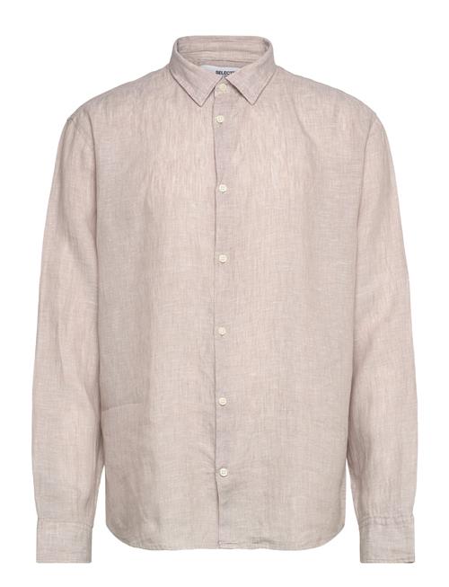 Selected Homme Slhregkylian-Linen Shirt Ls Classic Noos Selected Homme Beige