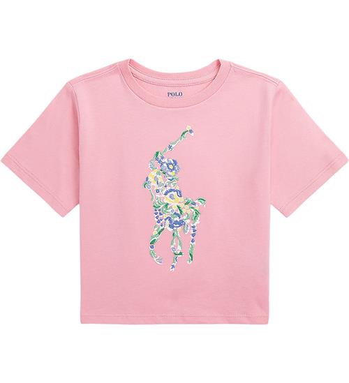 Se Polo Ralph Lauren Polo Ralph Lauren T-shirt - Florida Pink m. Logo ved KidsWorld