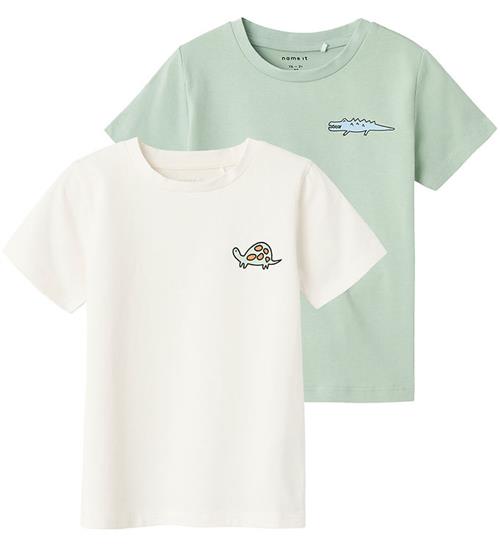 Se Name It Name It T-Shirt - 2-Pak - NmmDobbie - Jet Stream ved KidsWorld