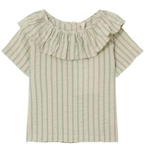 Se garbo&friends Stribet Kortærmet Bluse Emerald |  | 98/104 cm ved Babyshop